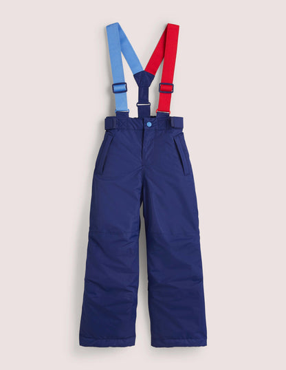Navy Waterproof Dungaree Trousers-College Navy-1