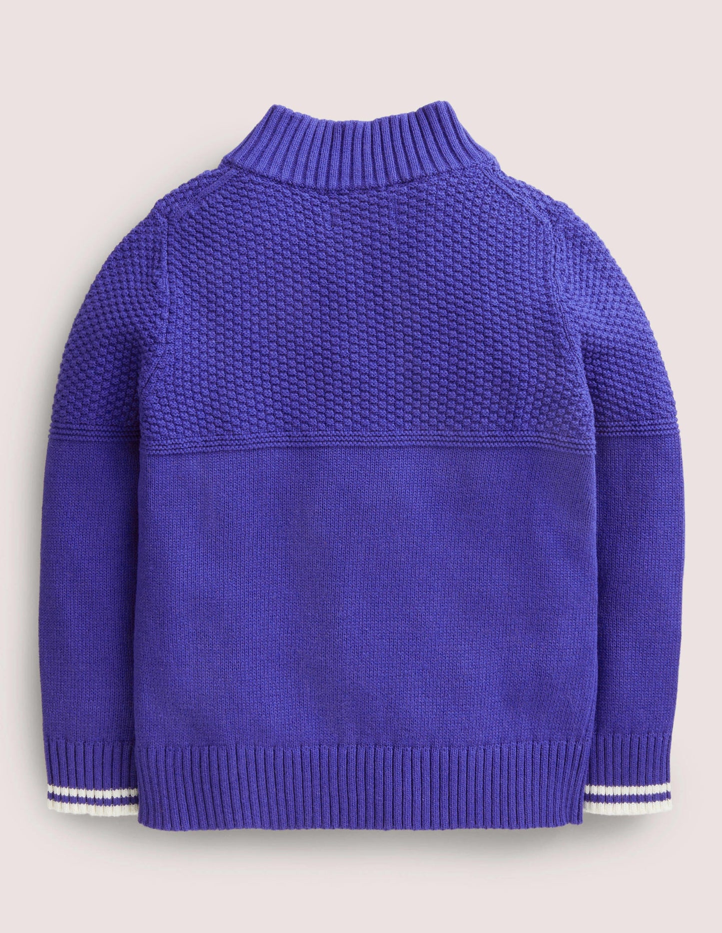 Fine Gauge Half Zip Jumper-Bluing Blue