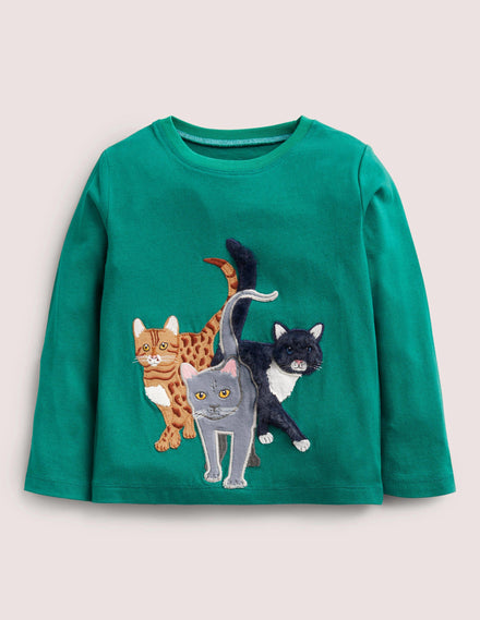 Animal Appliqué T-shirt-Shady Glade Cats