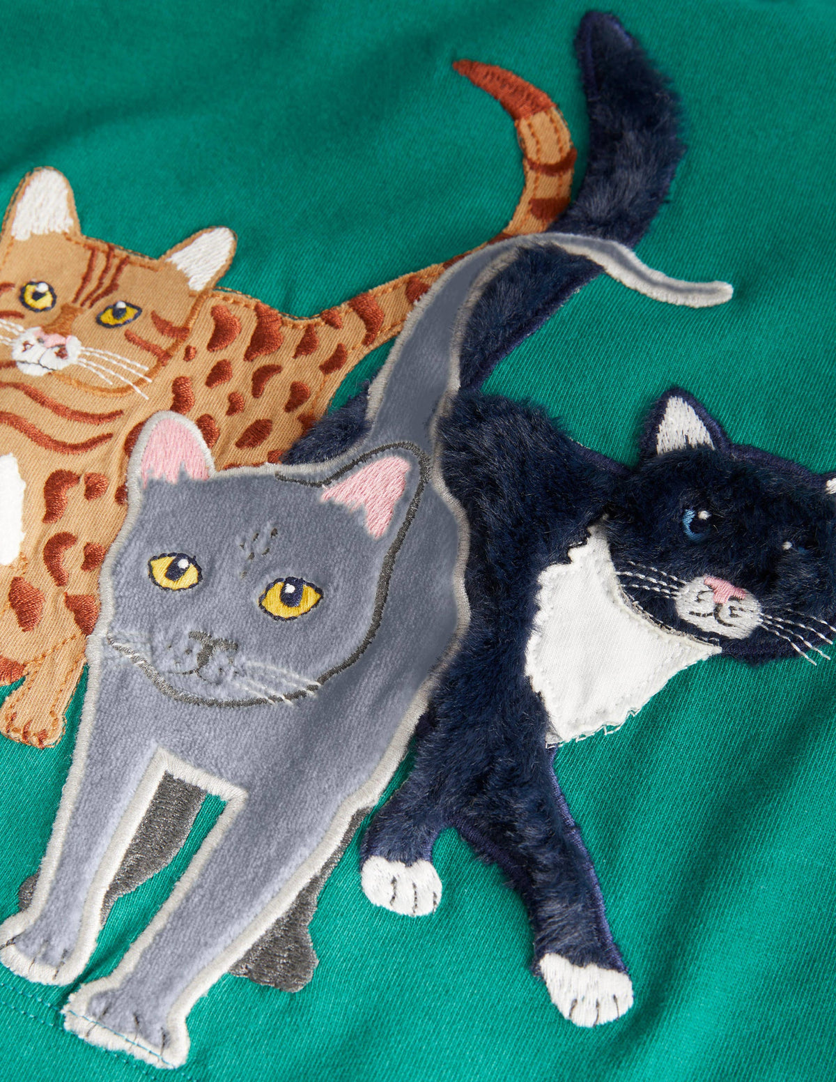 Animal Appliqué T-shirt-Shady Glade Cats - Image 3