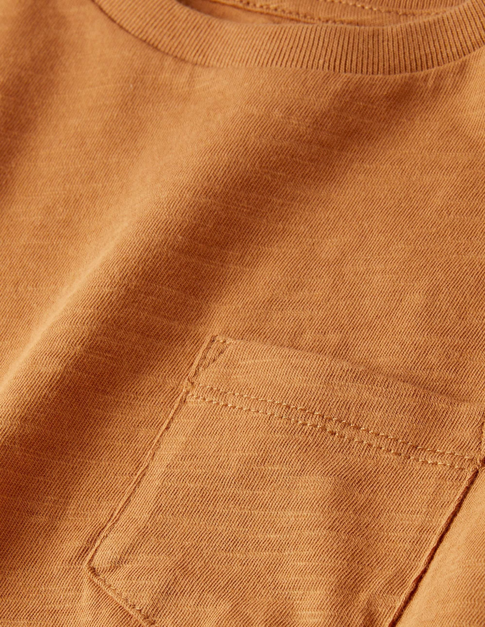 Long-sleeved Washed T-shirt-Brown - Image 3