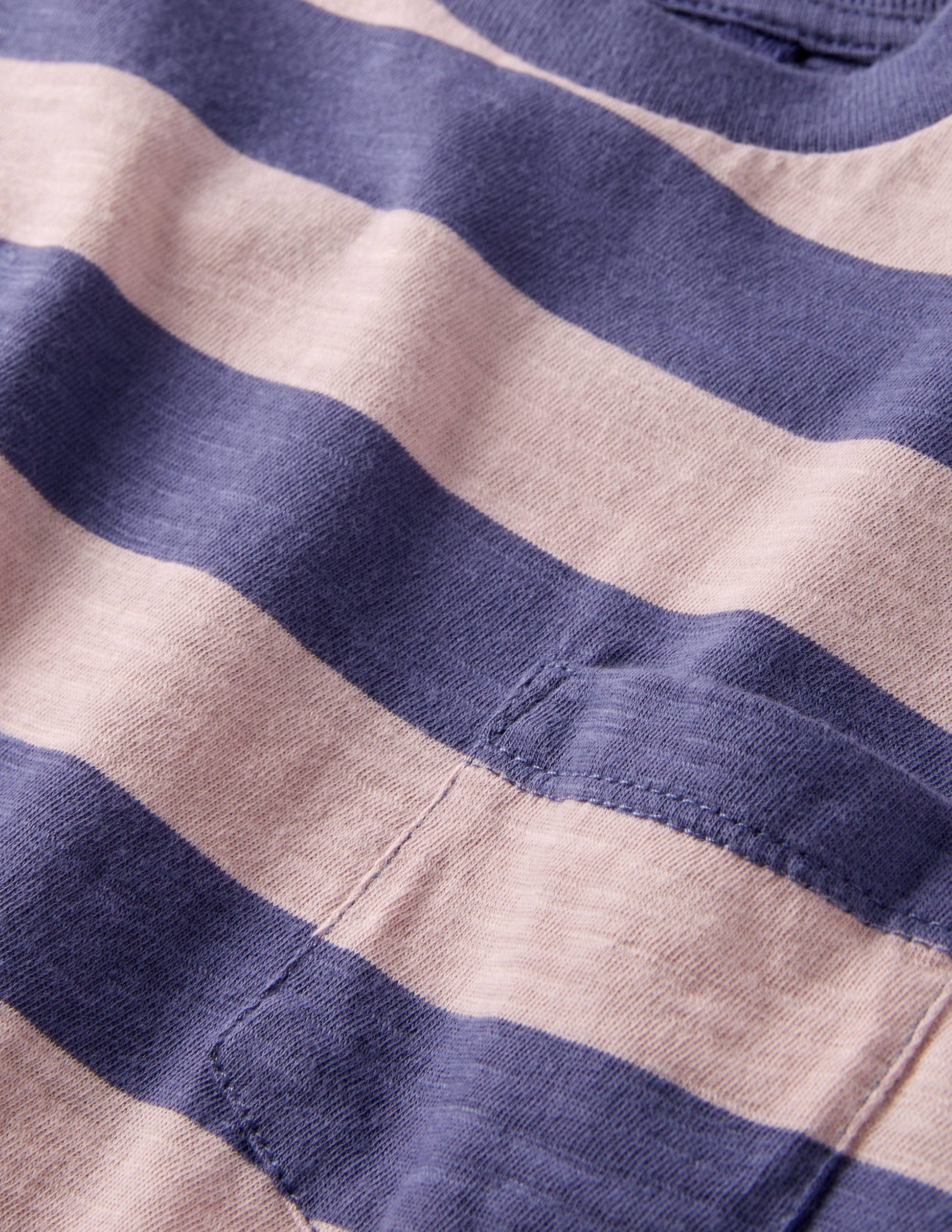 Long-sleeved Washed T-shirt-Pink/Blue-3