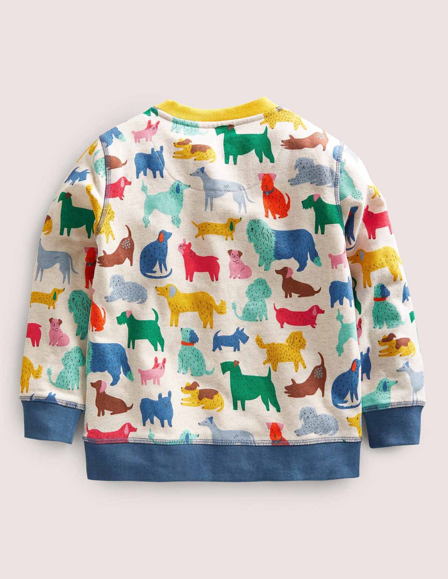 Printed Sweatshirt-Ecru/Elizabethan Blue Dogs