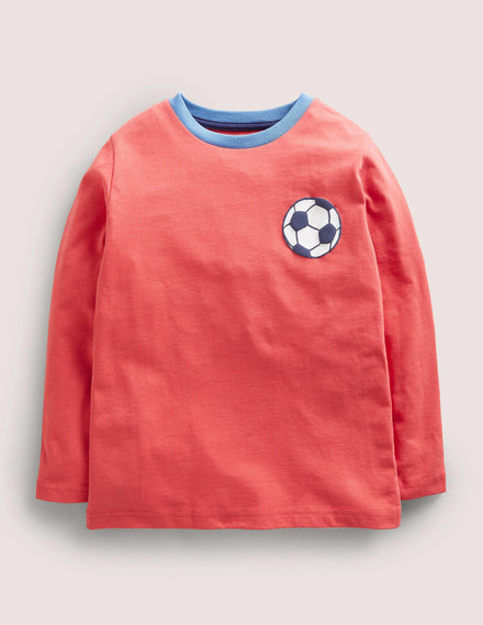 Football T-shirt-Cherry Tomato Red