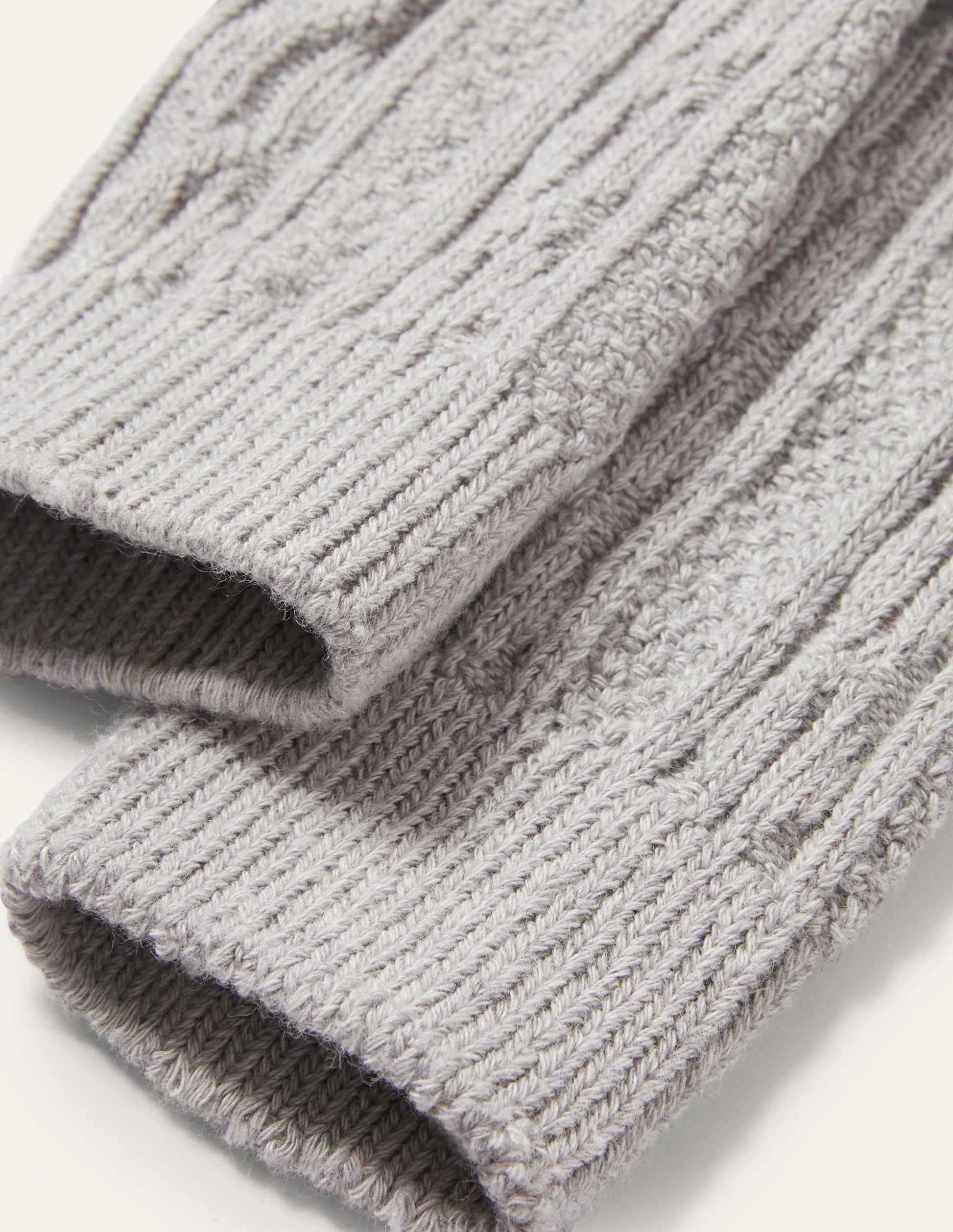 Cable Footless Tights-Grey Marl-2