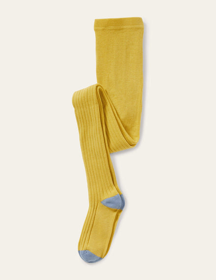 Ribbed Tights-Spicy Mustard Yellow