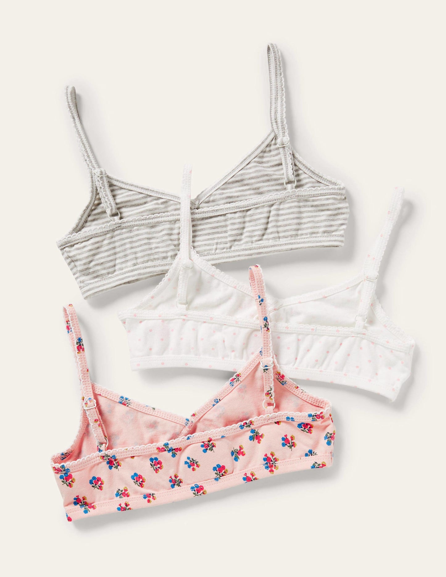 Crossover Crop Tops 3 Pack-Pink Floral