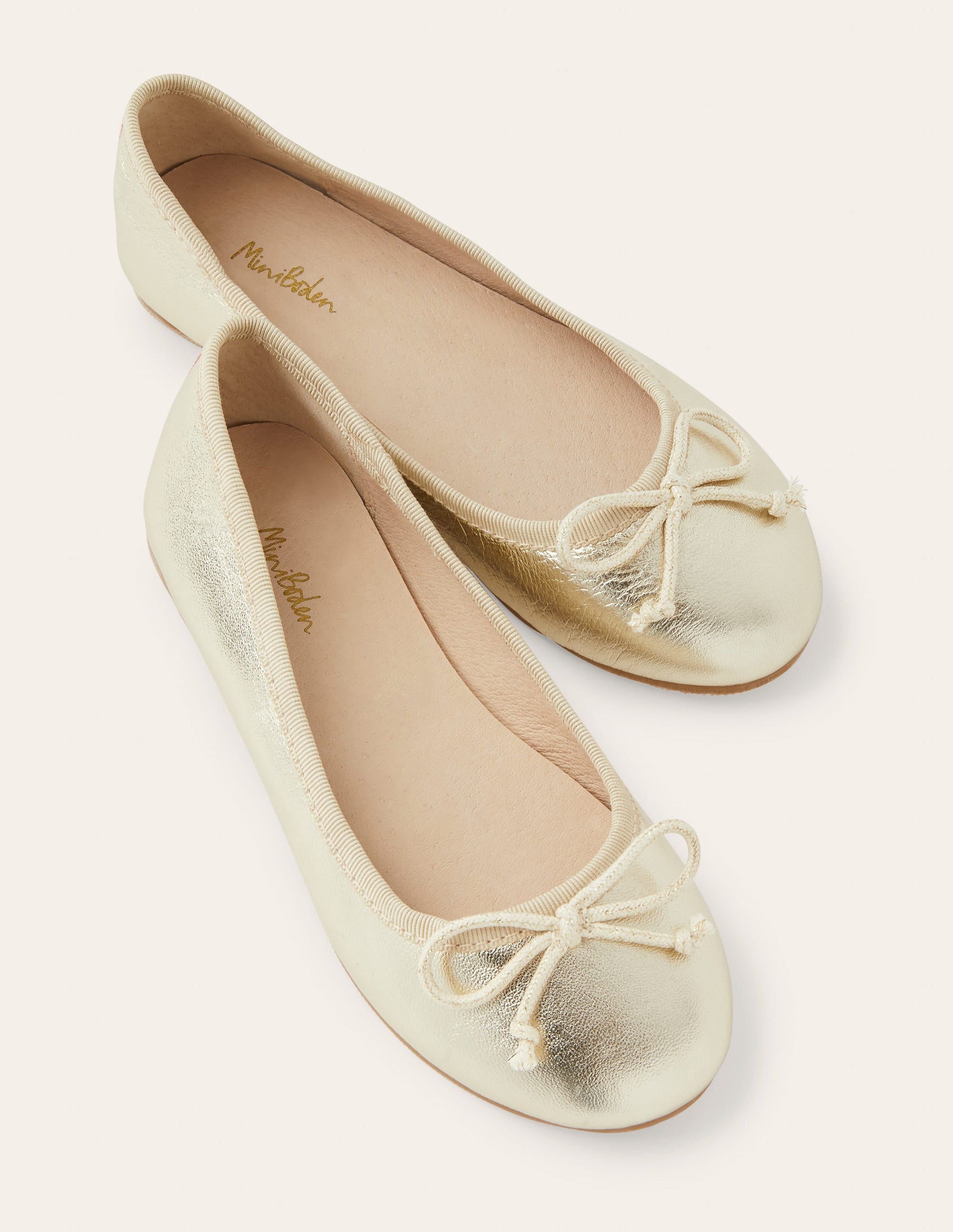 Ballet Flats-Gold Sparkle Leather-1