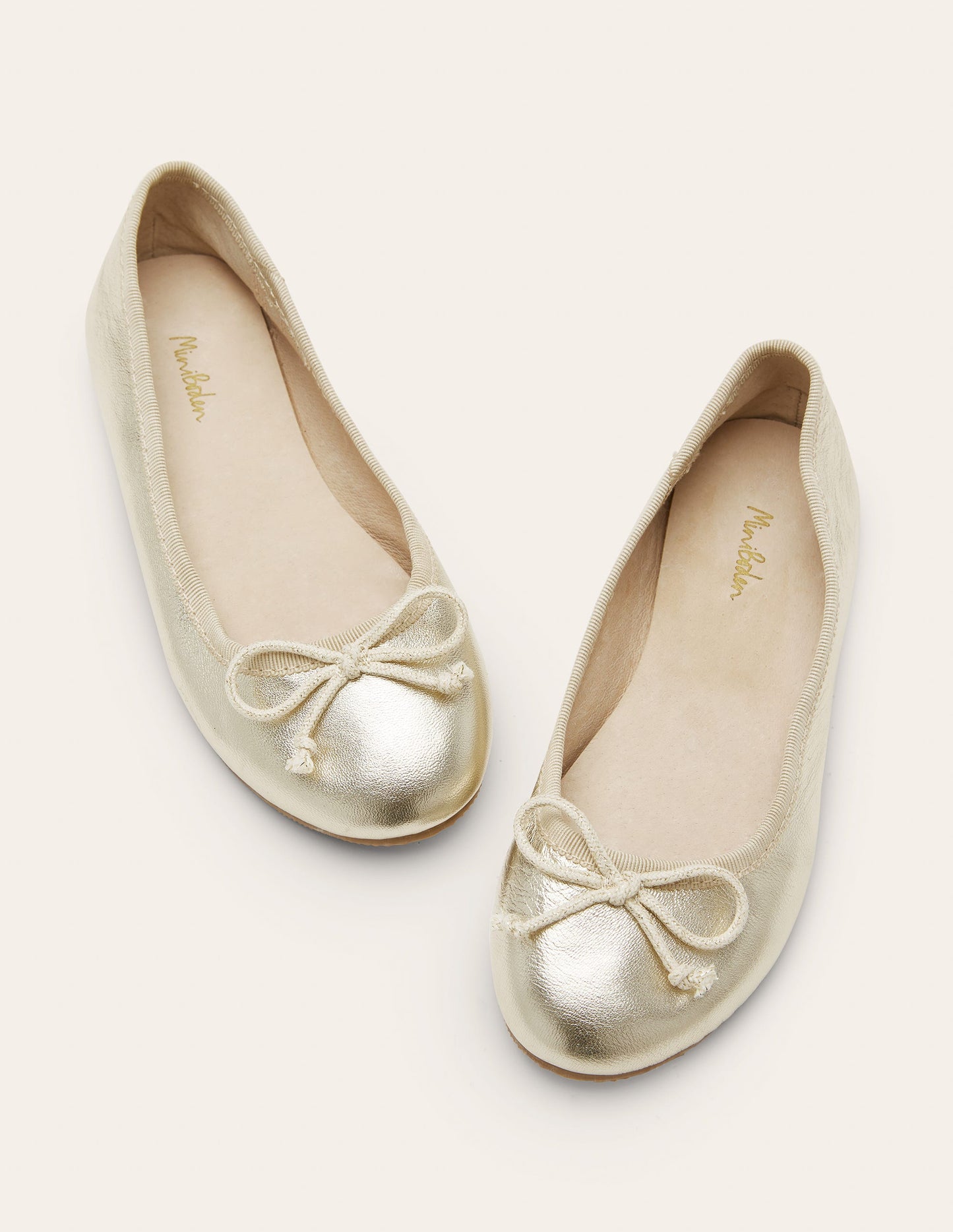 Ballet Flats-Gold Sparkle Leather