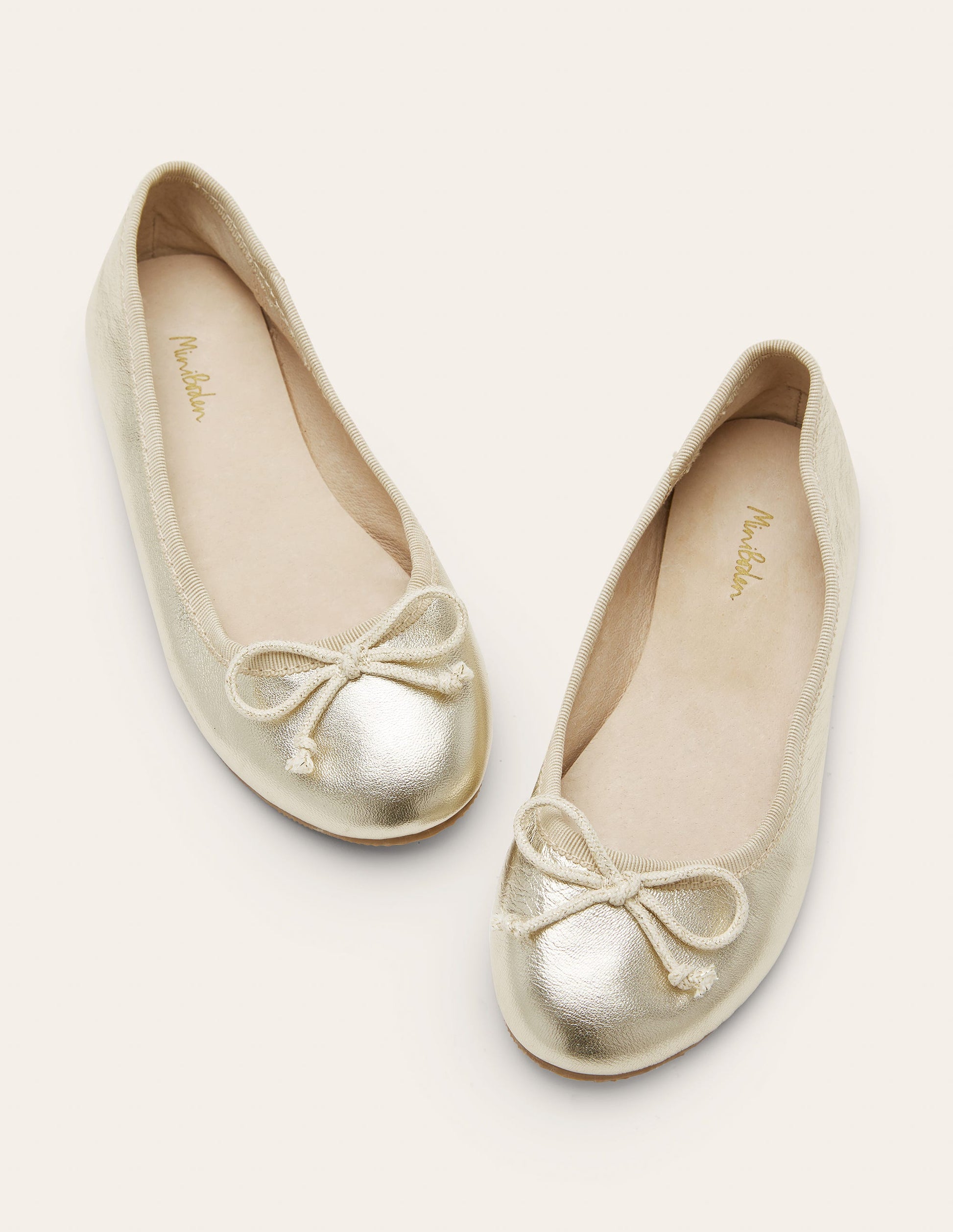 Ballet Flats-Gold Sparkle Leather-2