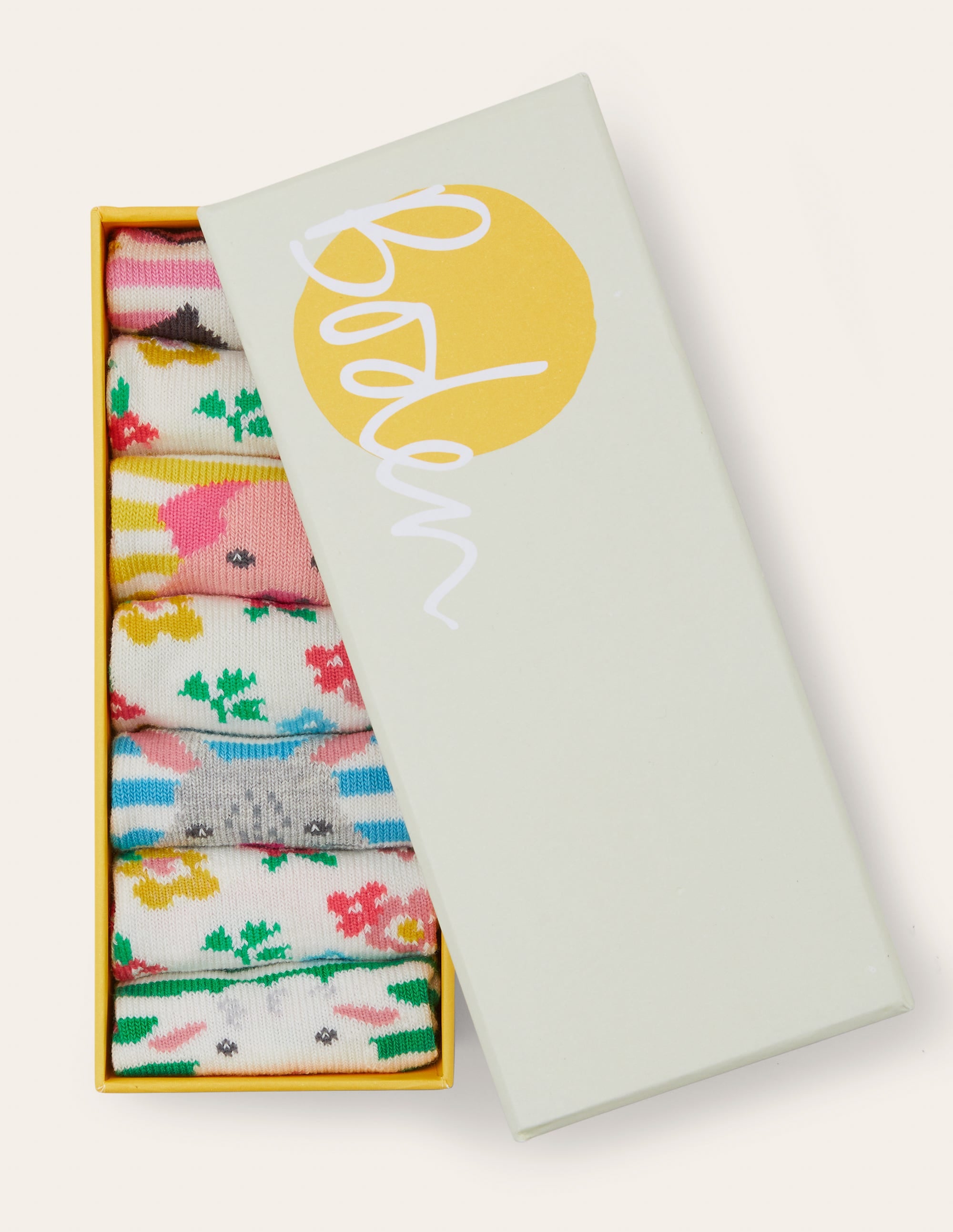 Sock Box 7 Pack-Floral Farm Animals - Image 2