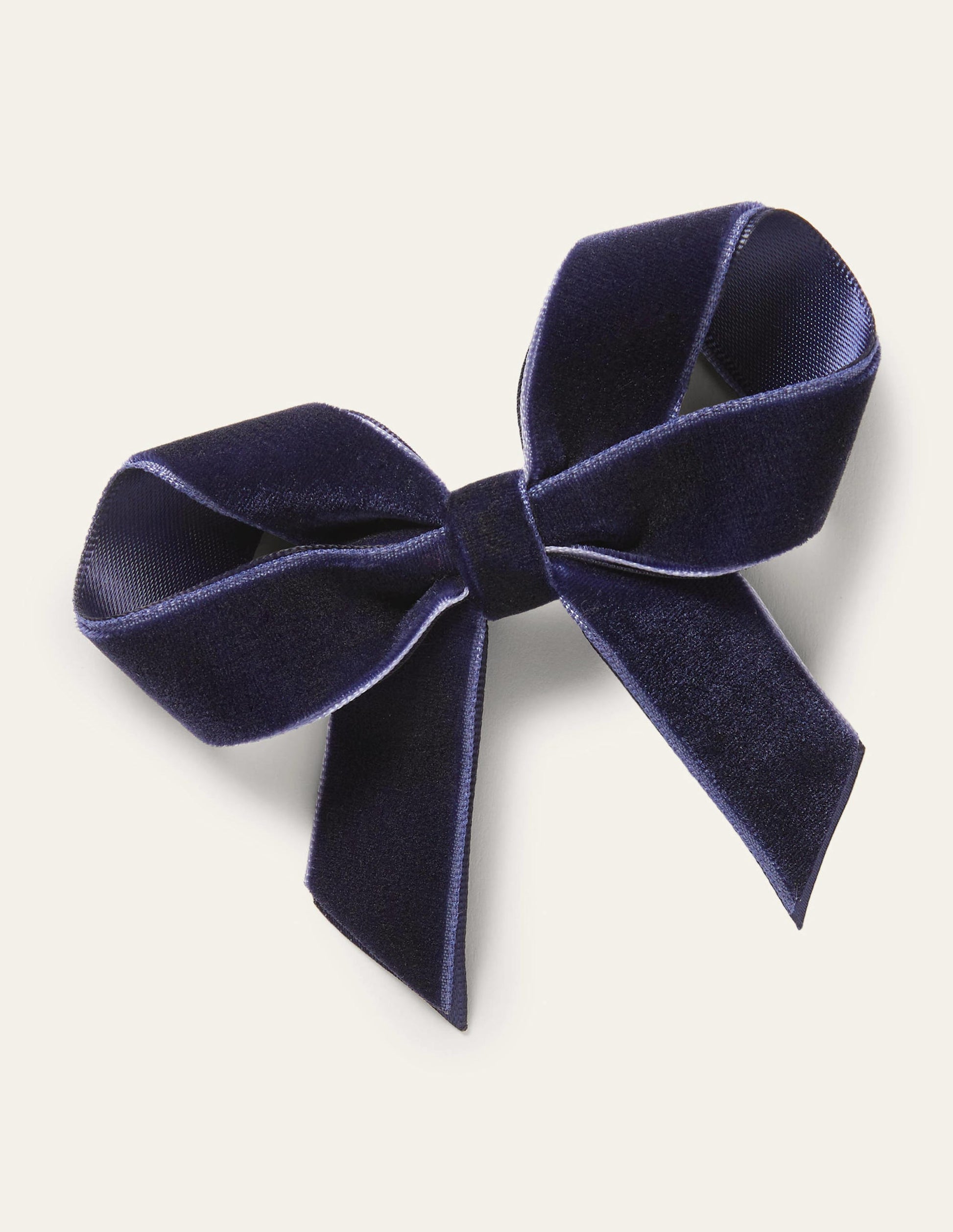 Large Bow Hair Clip-College Navy-1