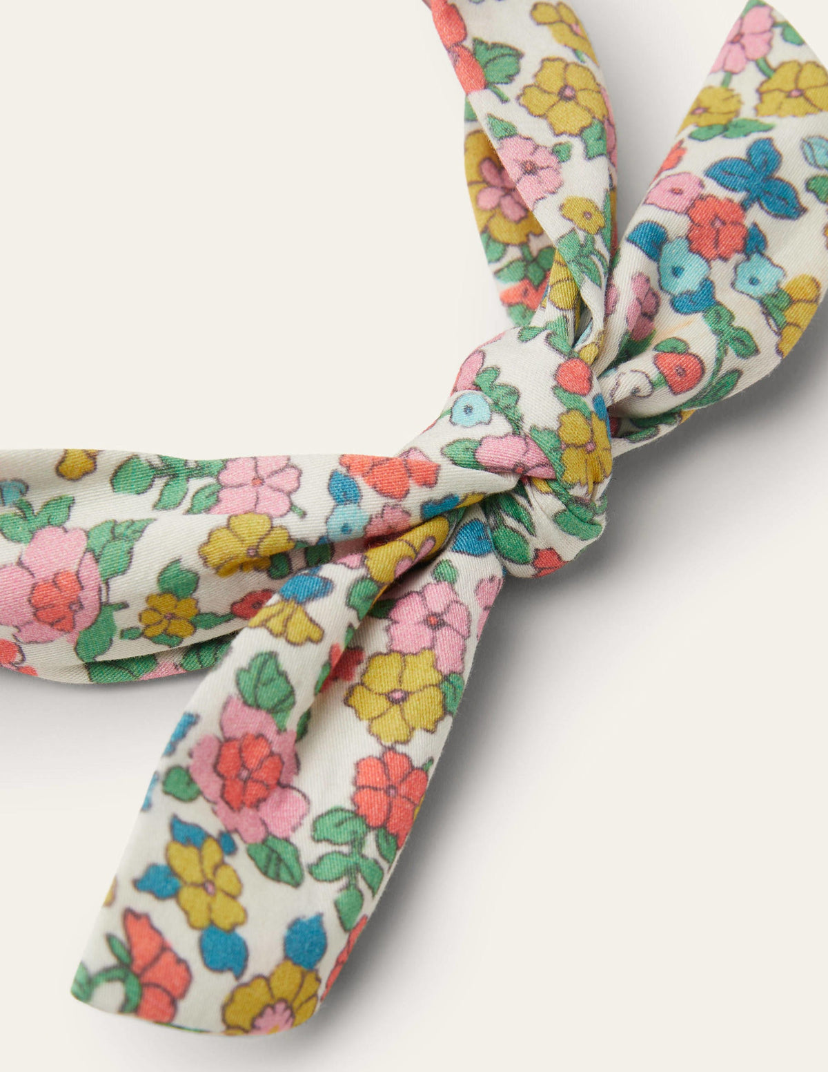 Knot Bow Headband-Ivory Vintage Flowerbed-2