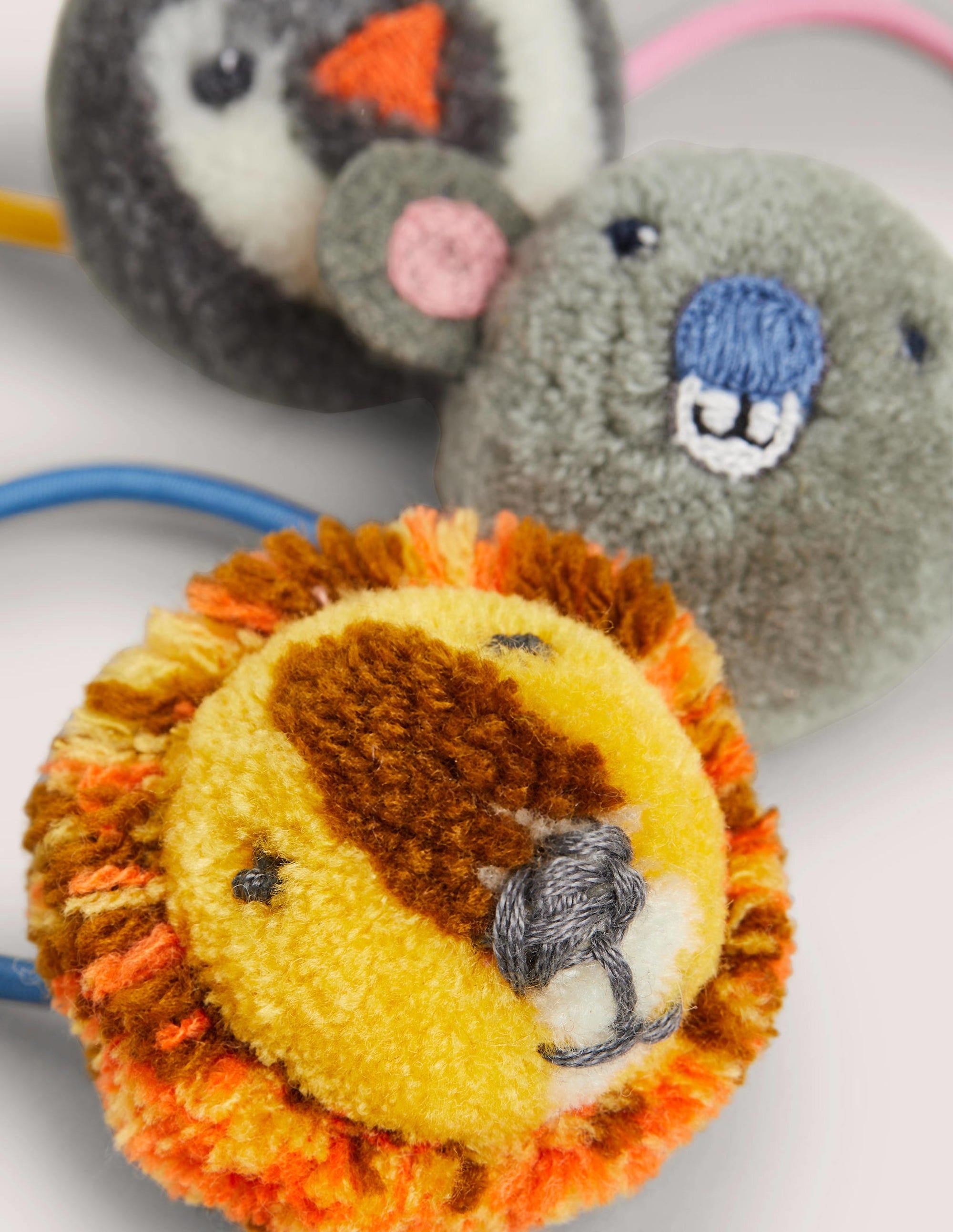 Pompom Hairbands 3 Pack-Multi Global Animals - Image 2