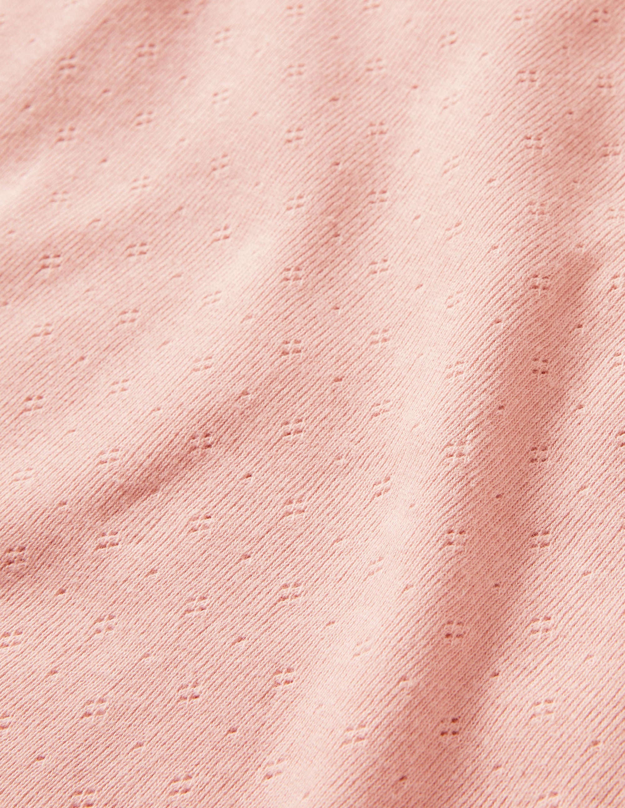 Short-Sleeved Pointelle Top-Provence Dusty Pink - Image 3