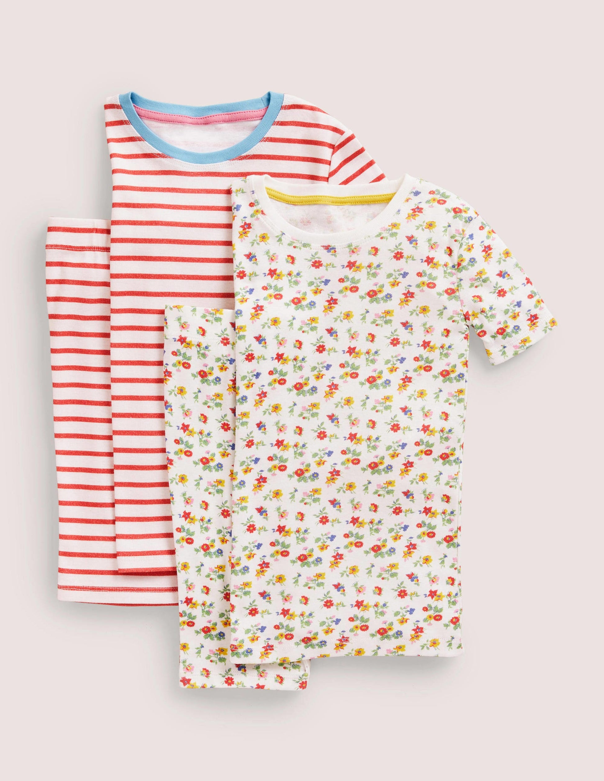 Twin Pack Snug Short Pyjamas-Multi Patchwork Floral-1