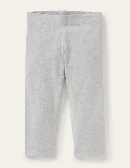 Plain Cropped Leggings-Grey Marl