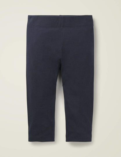 Plain Cropped Leggings-Starboard Blue