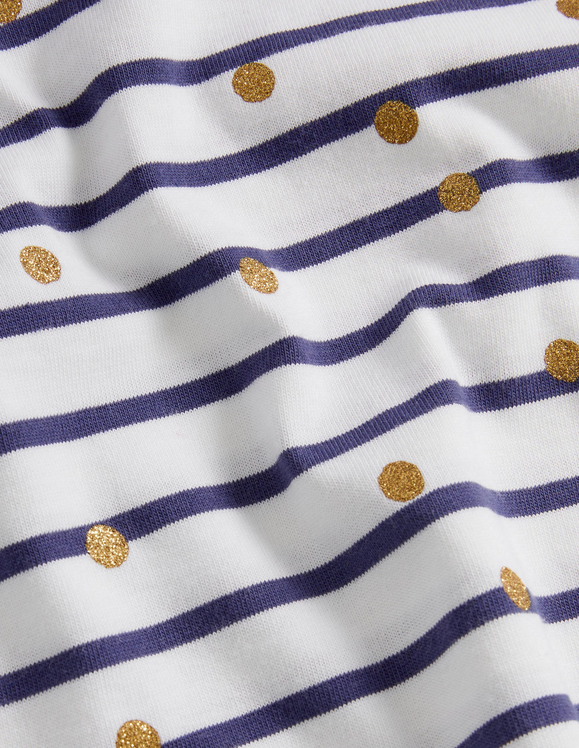 Short-sleeved Breton-Ivory/ Navy Gold Spot - Image 3