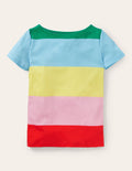 Short-sleeved Breton-Multi Stripe
