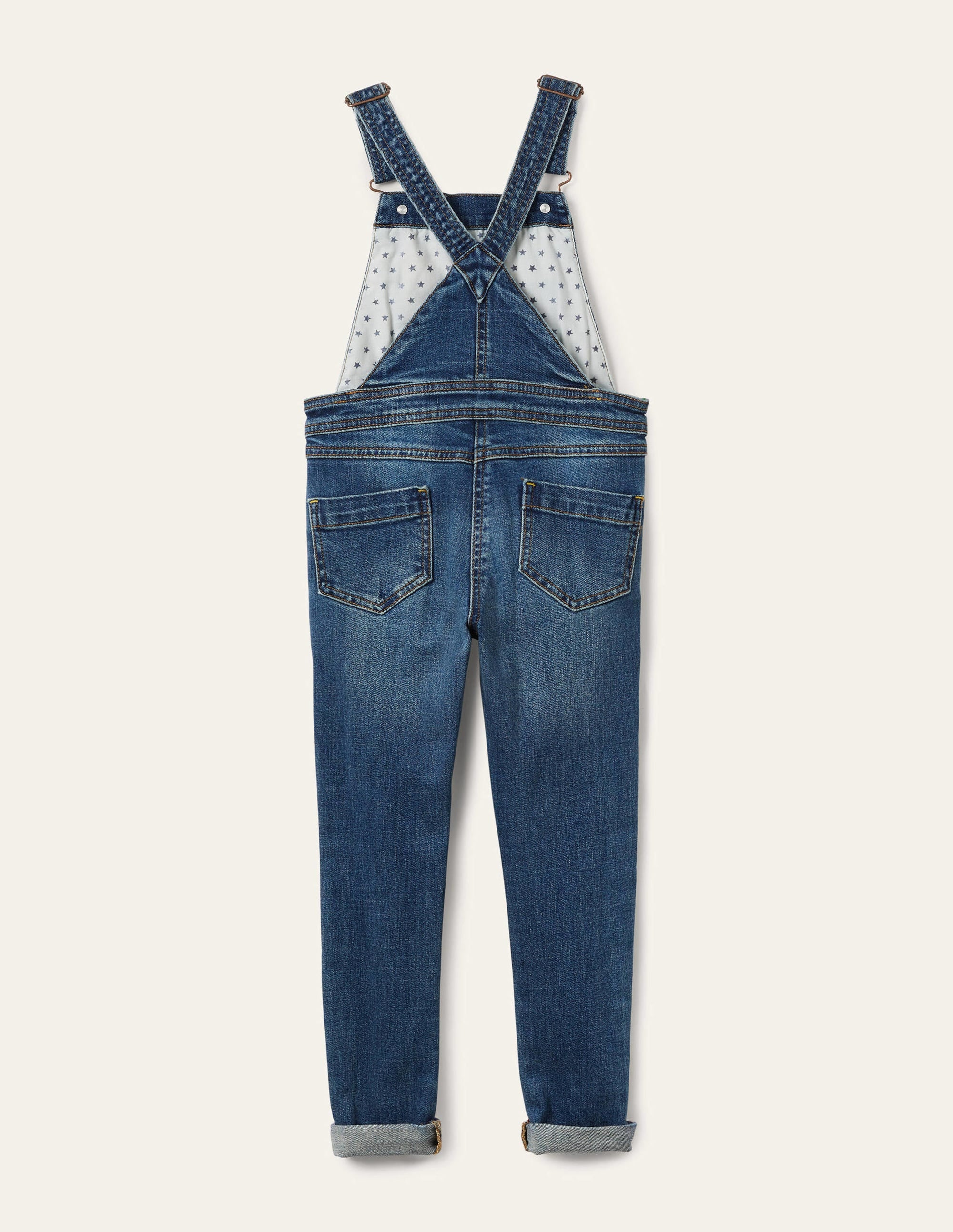 Skinny Fit Denim Dungarees-Mid Vintage Denim - Image 2