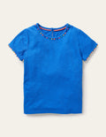 Charlie Pom Jersey T-shirt-Brilliant Blue