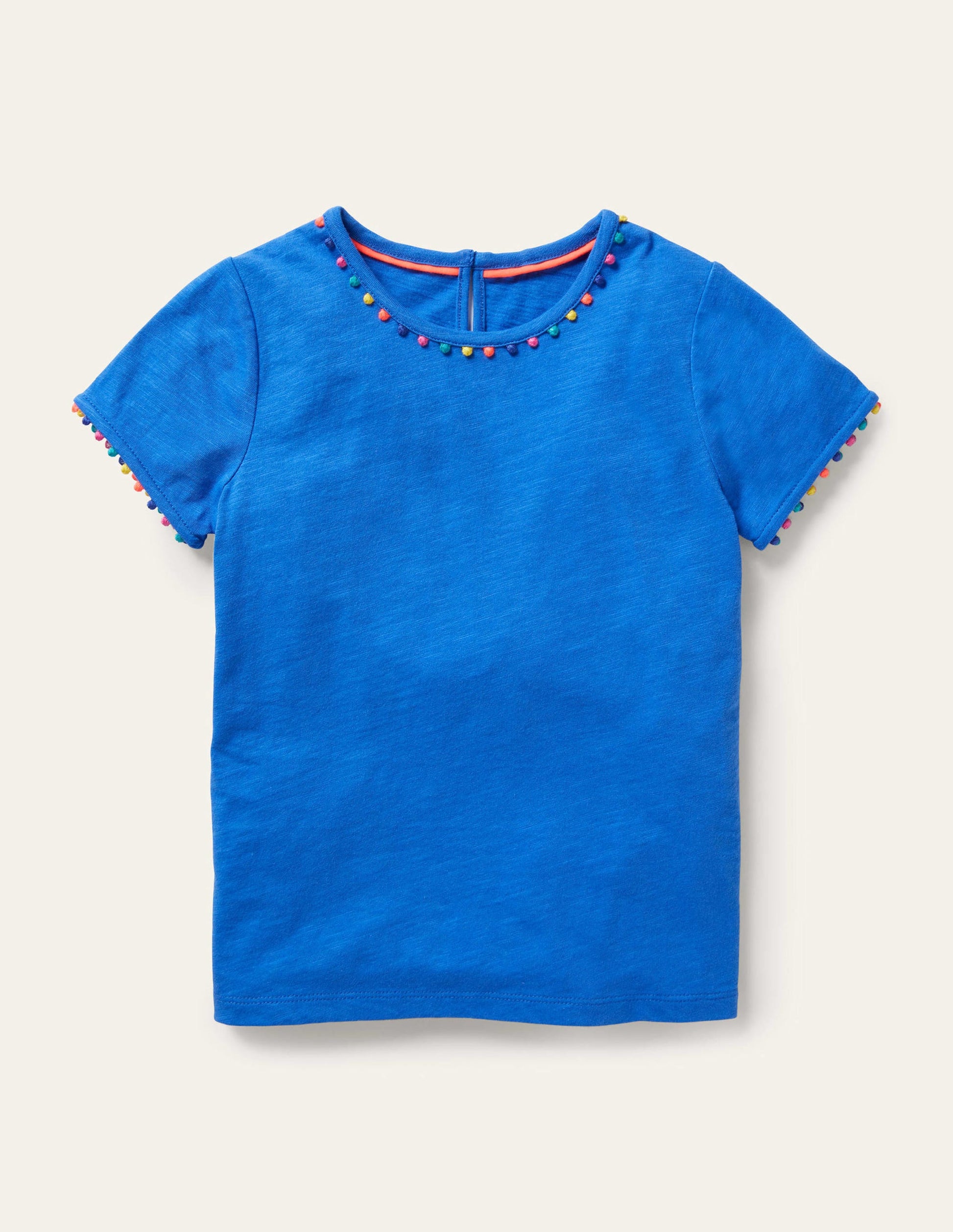 Charlie Pom Jersey T-shirt-Brilliant Blue-1