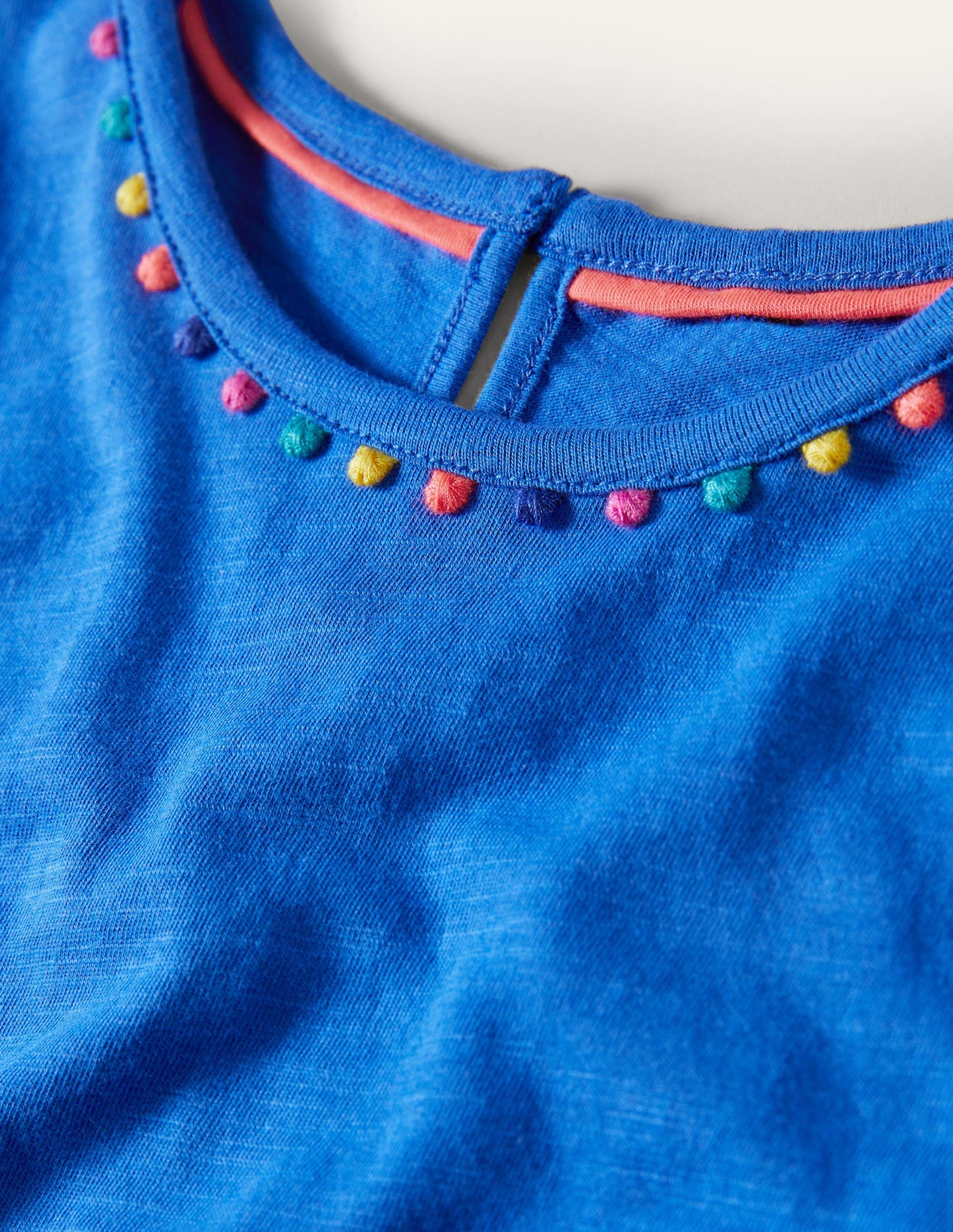 Charlie Pom Jersey T-shirt-Brilliant Blue