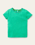 Charlie Pom Jersey T-shirt-Tropical Green