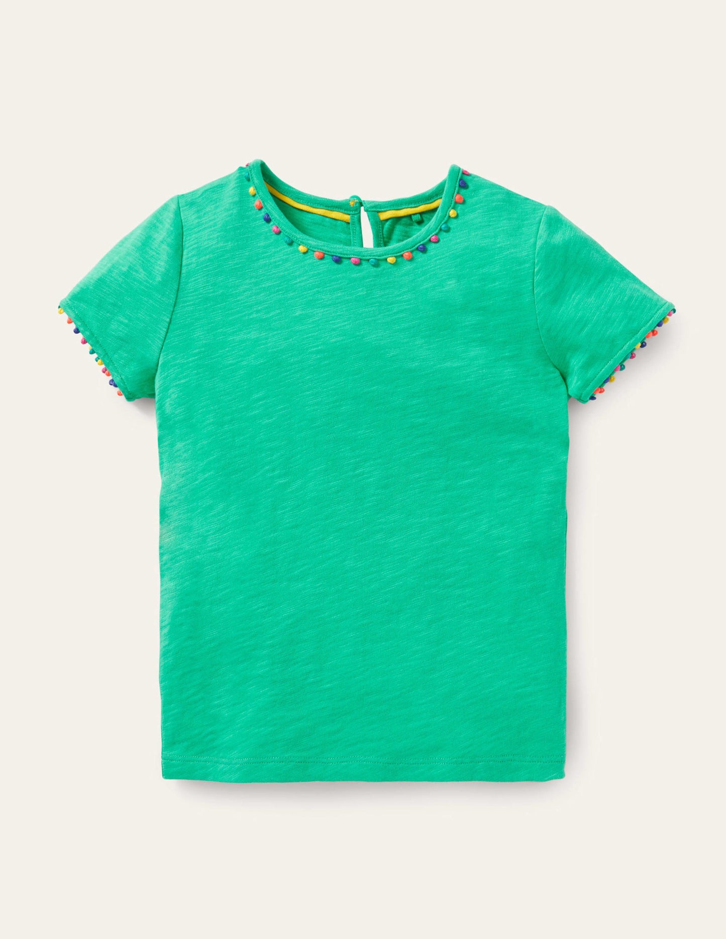 Charlie Pom Jersey T-shirt-Tropical Green