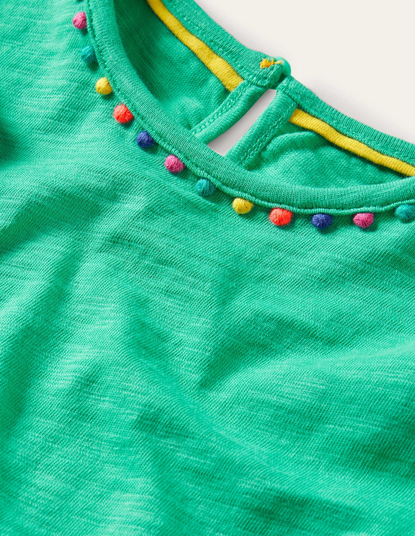 Charlie Pom Jersey T-shirt-Tropical Green