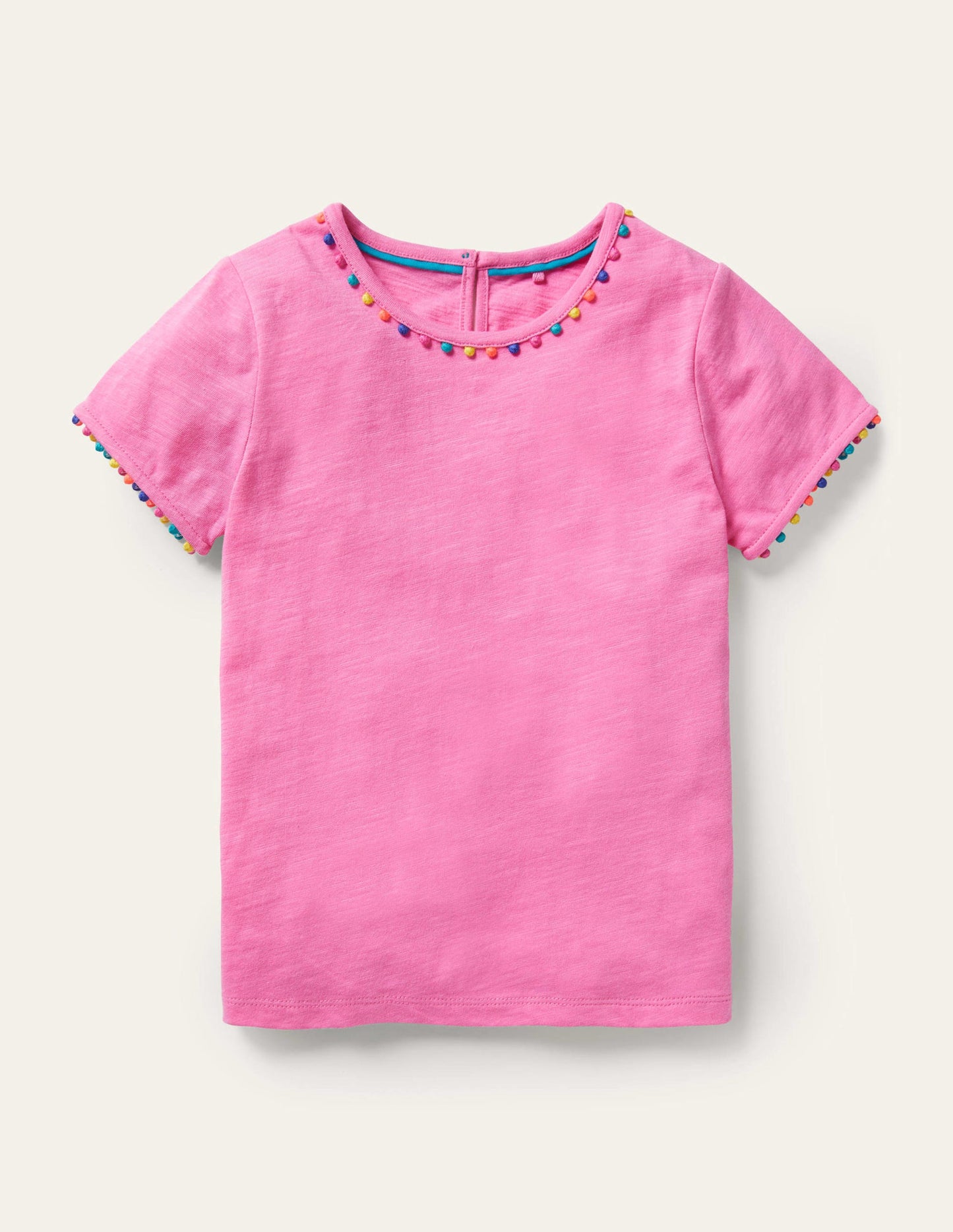 Charlie Pom Jersey T-shirt-Strawberry Ice Pink