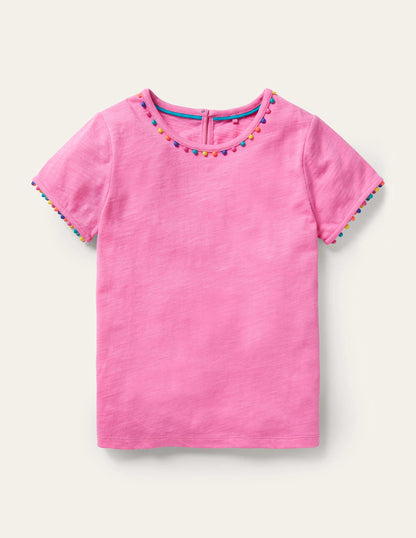 Charlie Pom Jersey T-shirt-Strawberry Ice Pink-1