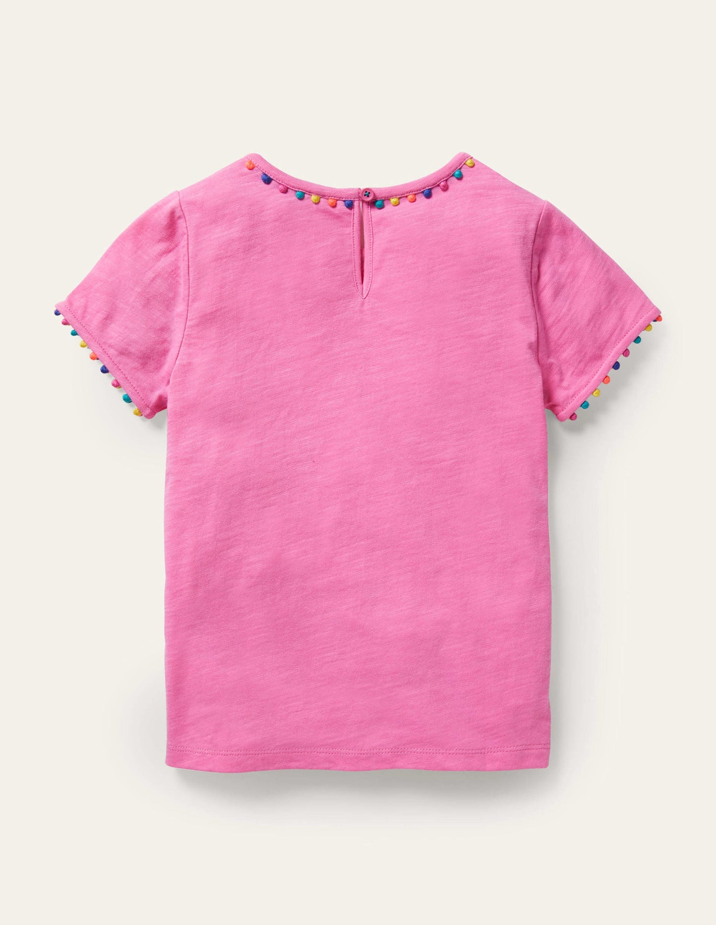 Charlie Pom Jersey T-shirt-Strawberry Ice Pink