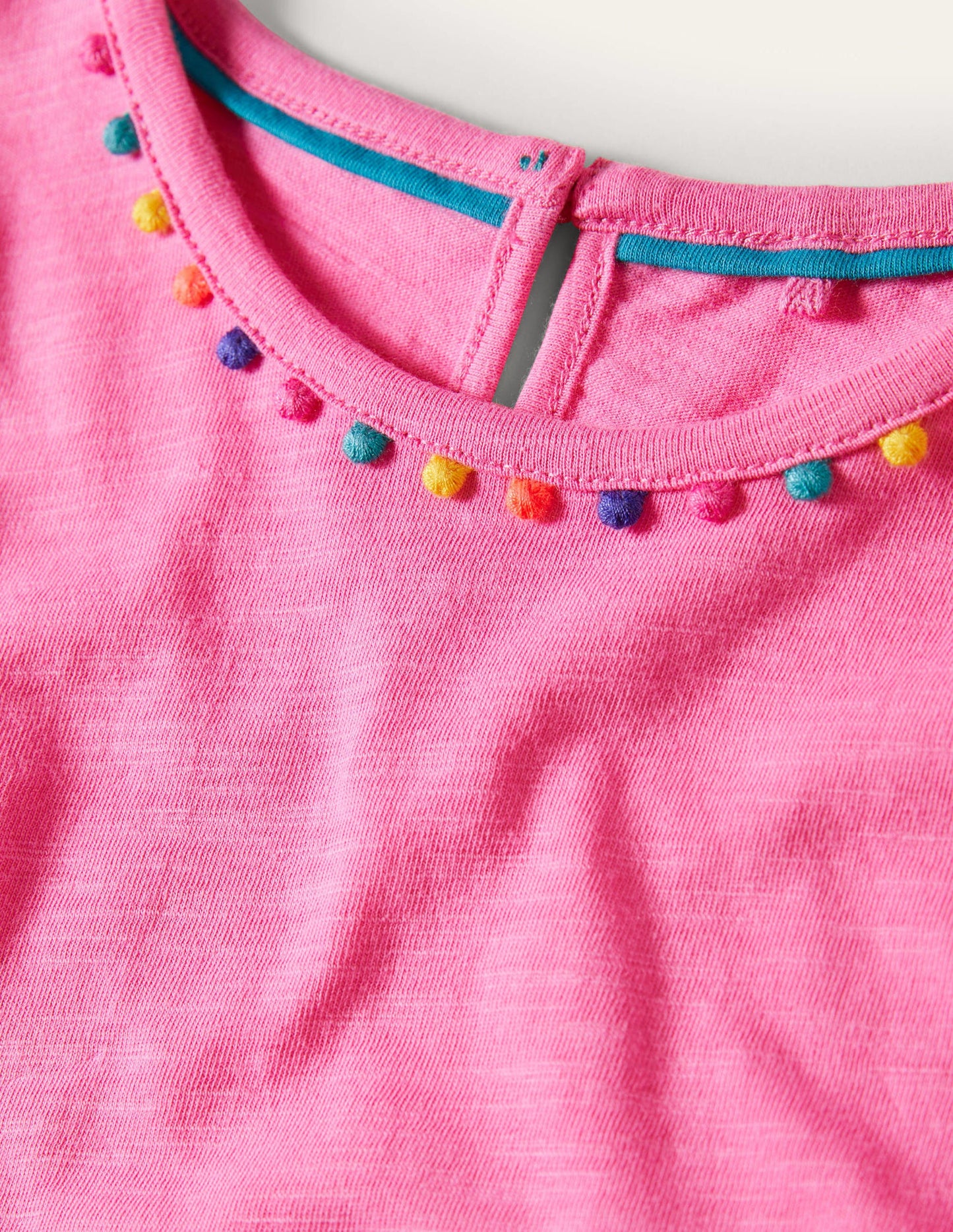 Charlie Pom Jersey T-shirt-Strawberry Ice Pink