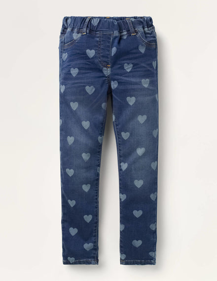 Adventure-flex Denim Leggings-Mid Vintage Heart