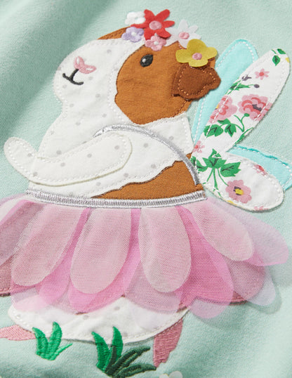 Green Guinea Pig Print Sweatshirt-Green Guinea Pig Fairy-5