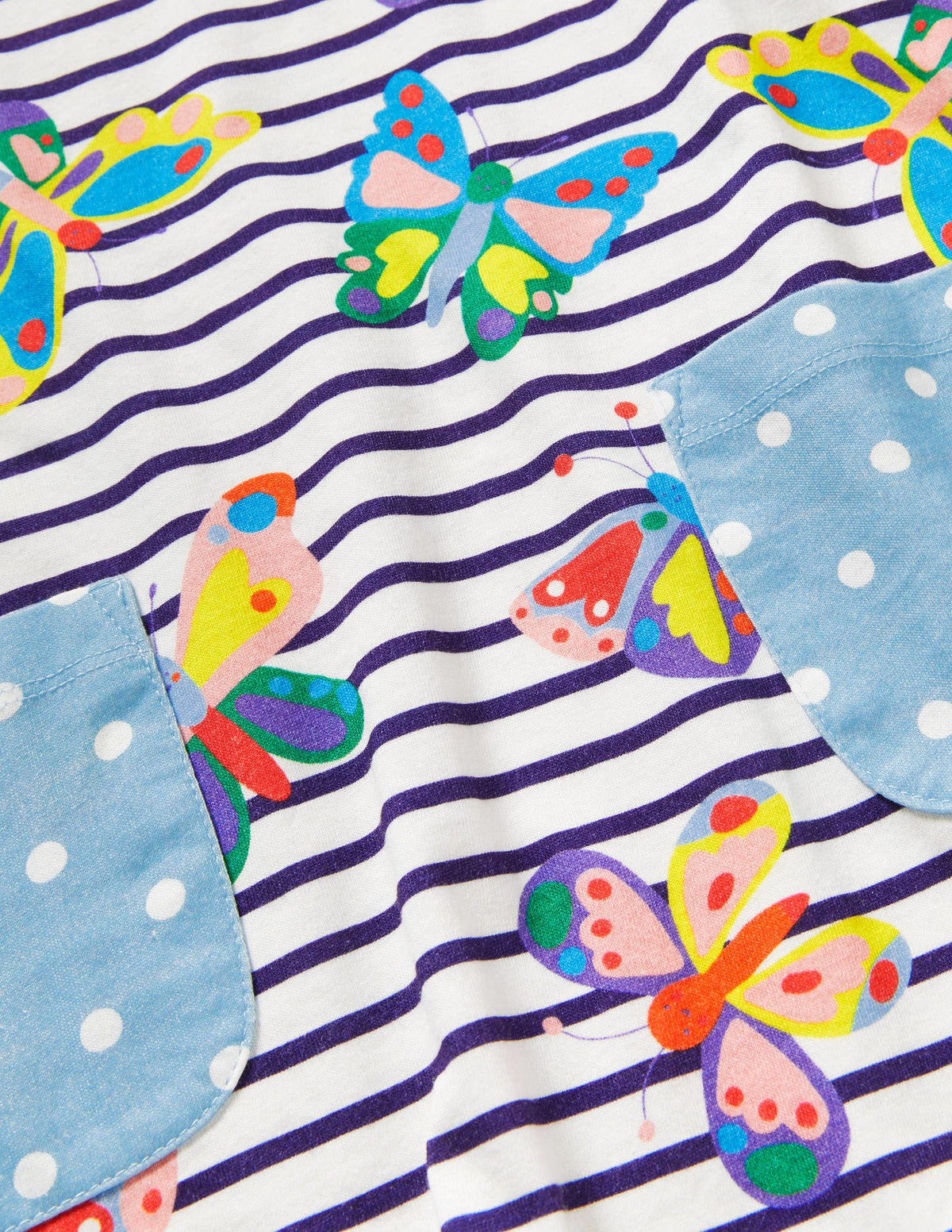 Printed Jersey Pocket Tunic-Multi Butterfly Stripe-3