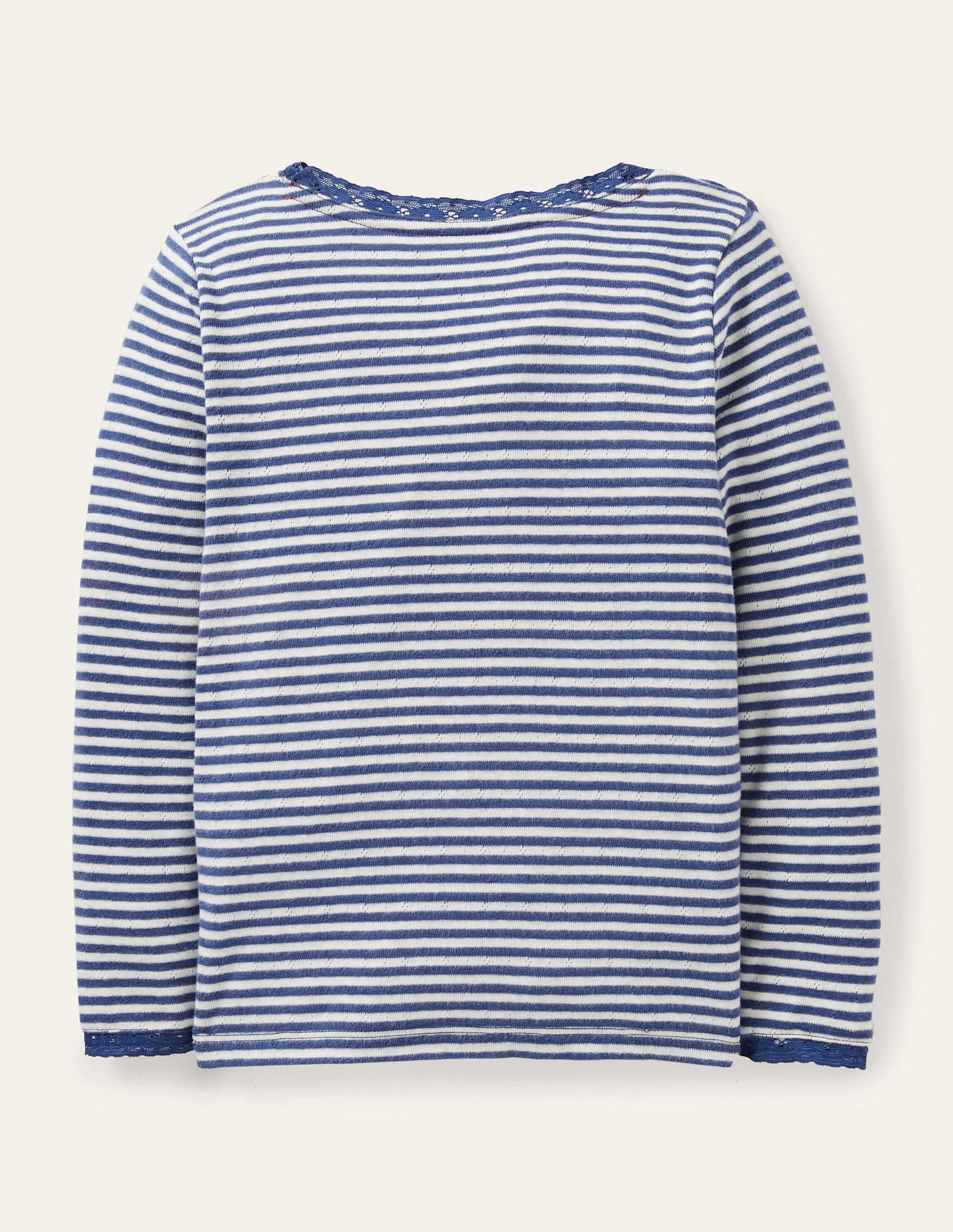 Supersoft Pointelle T-shirt-Starboard Blue/Ivory