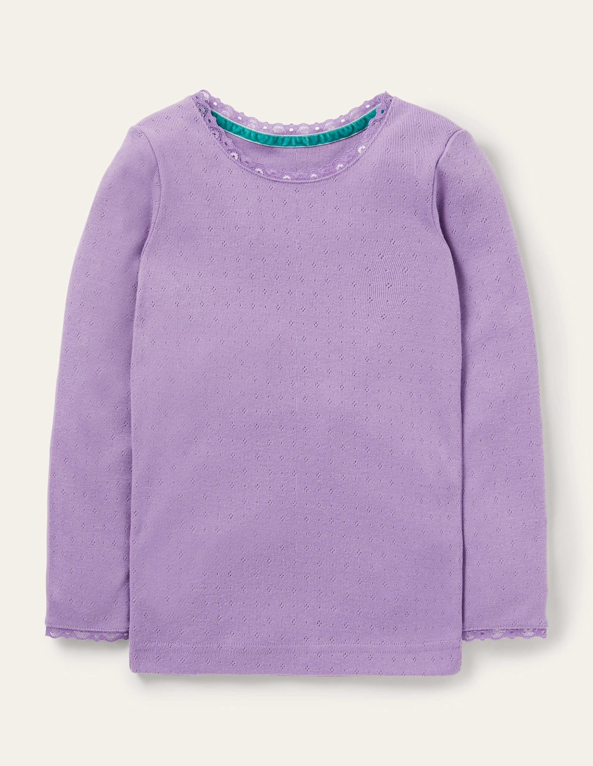 Supersoft Pointelle T-shirt-Aster Purple - Image 1
