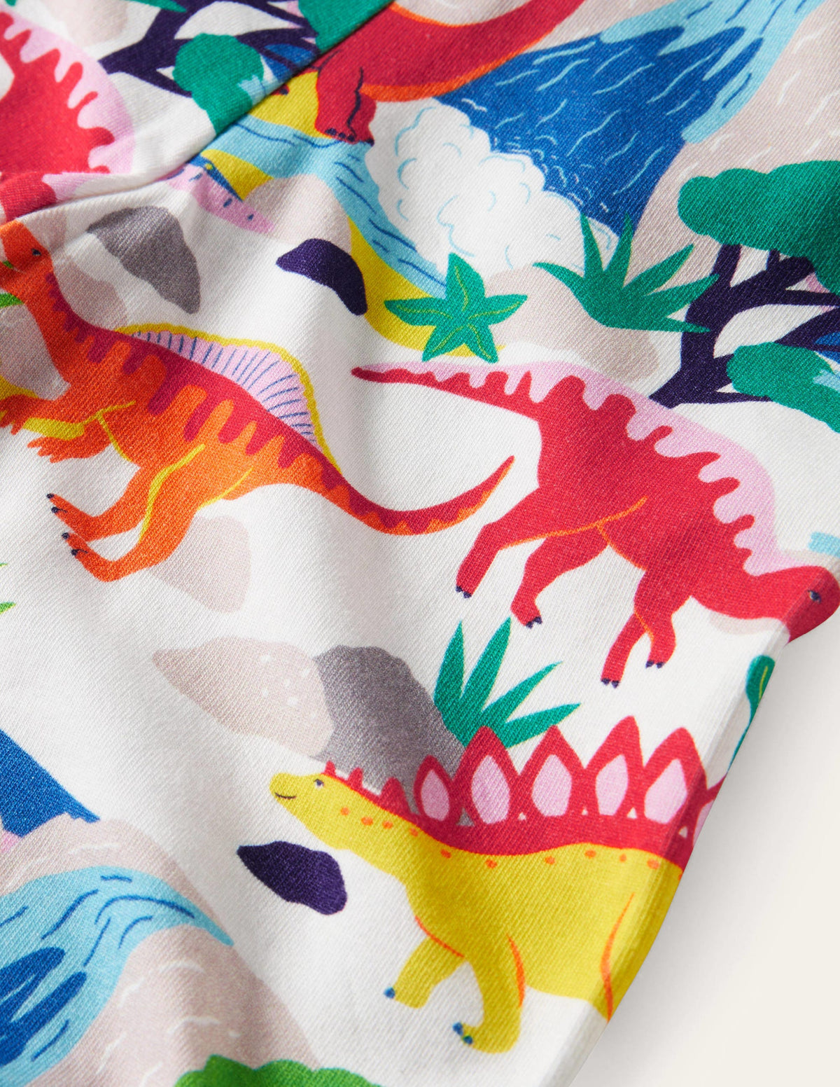 White Dinosaur Print Leggings-Ivory Dinosaur Sunset-3