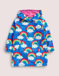 Towelling Throw-On-Moroccan Blue Rainbows