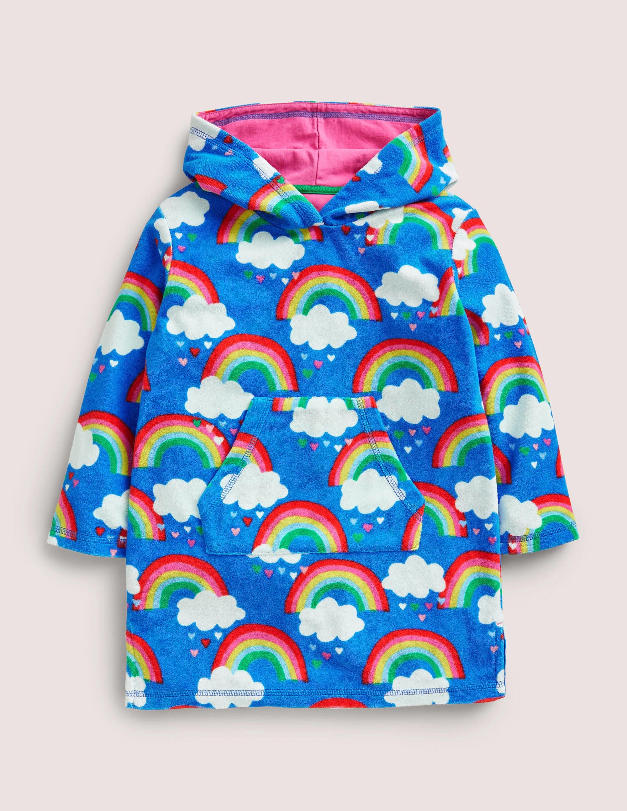 Towelling Throw-On-Moroccan Blue Rainbows - Image 1