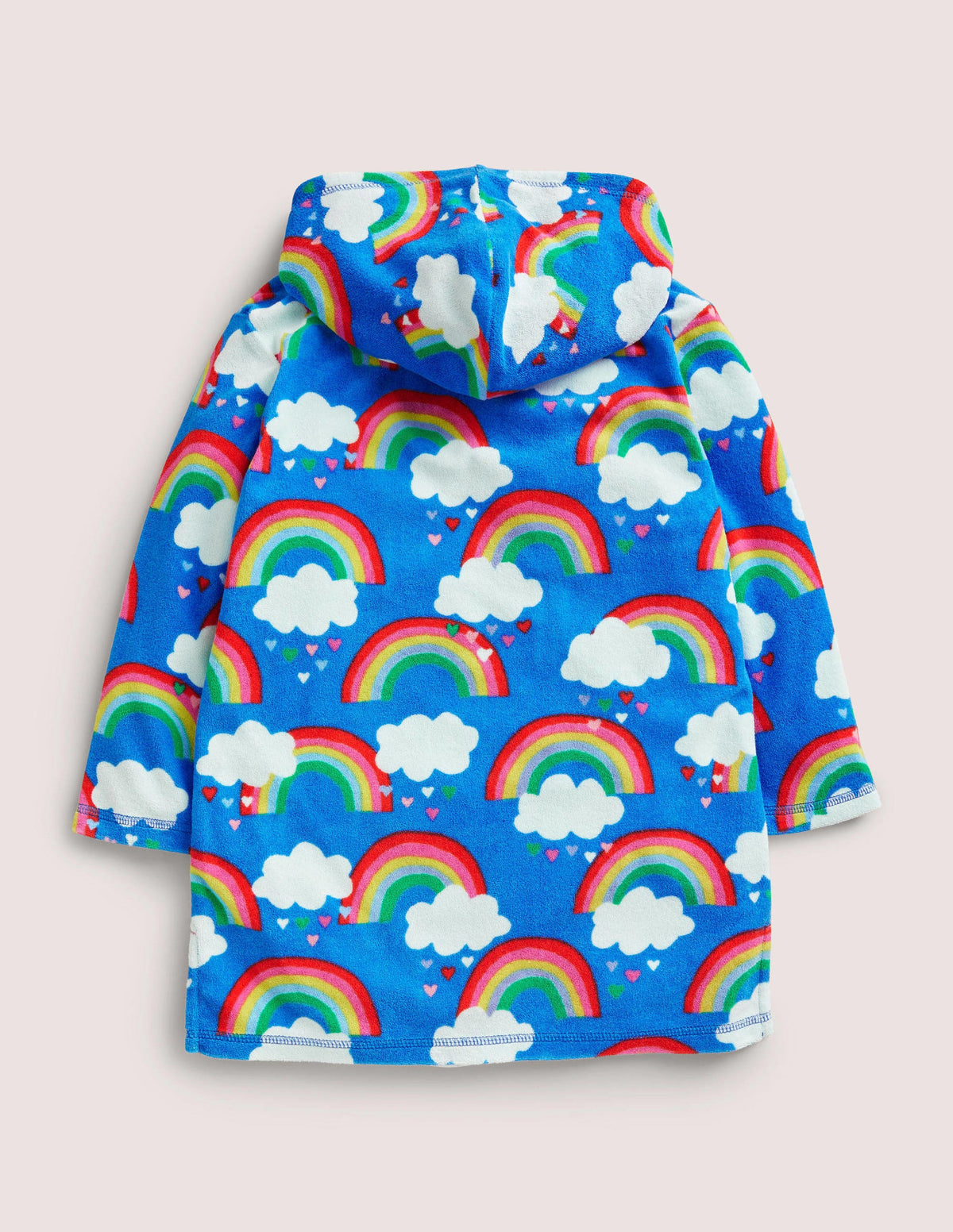 Towelling Throw-On-Moroccan Blue Rainbows-2