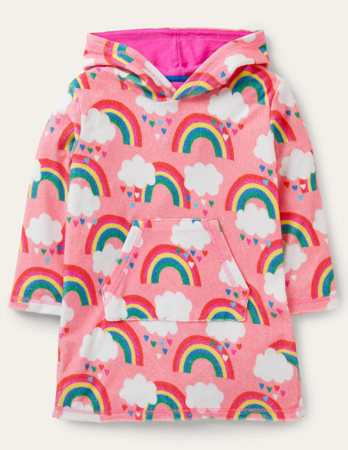 Towelling Throw-On-Pink Lemonade Rainbows - Image 1