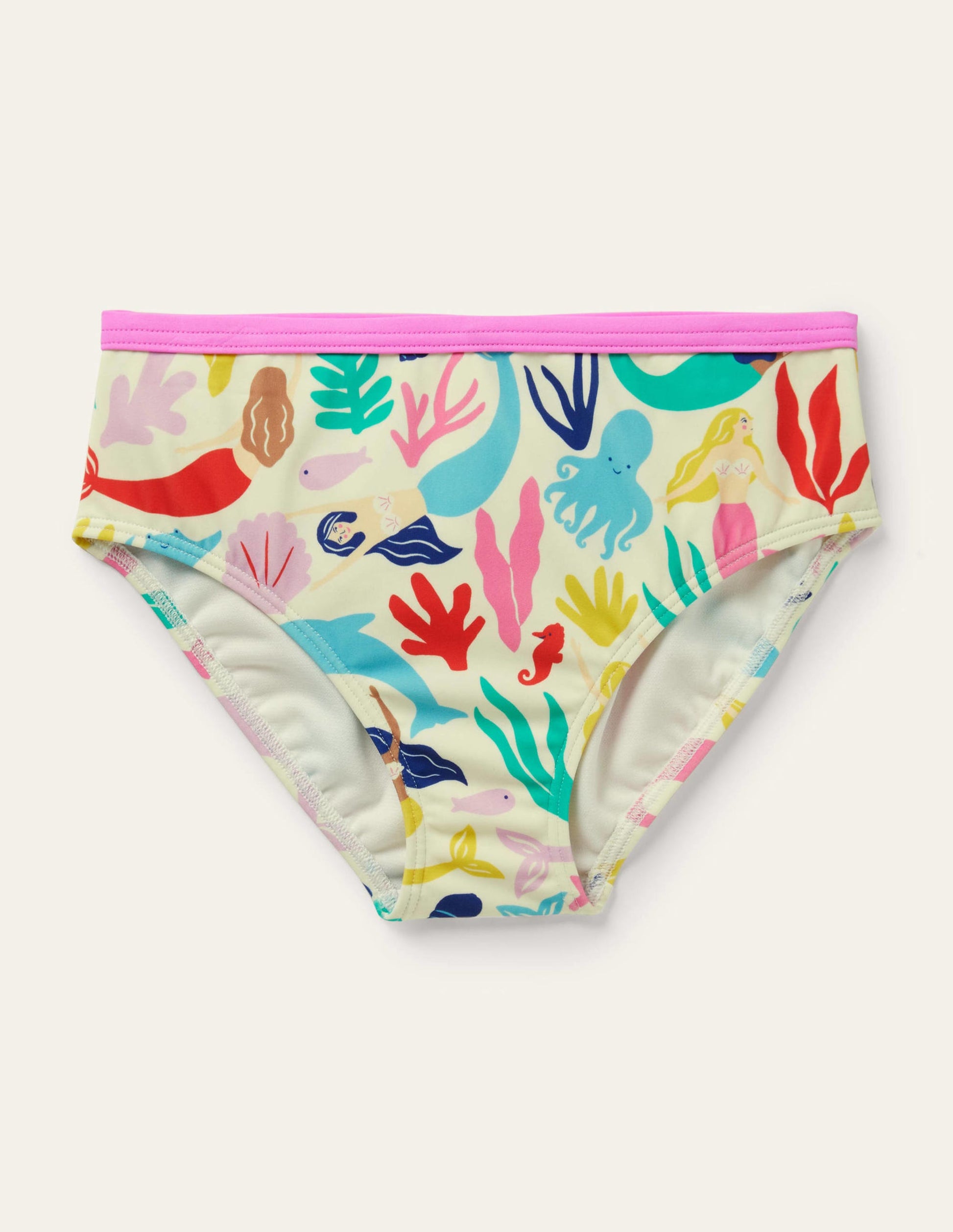 Patterned Bikini Bottoms-Multi Mermaids-1