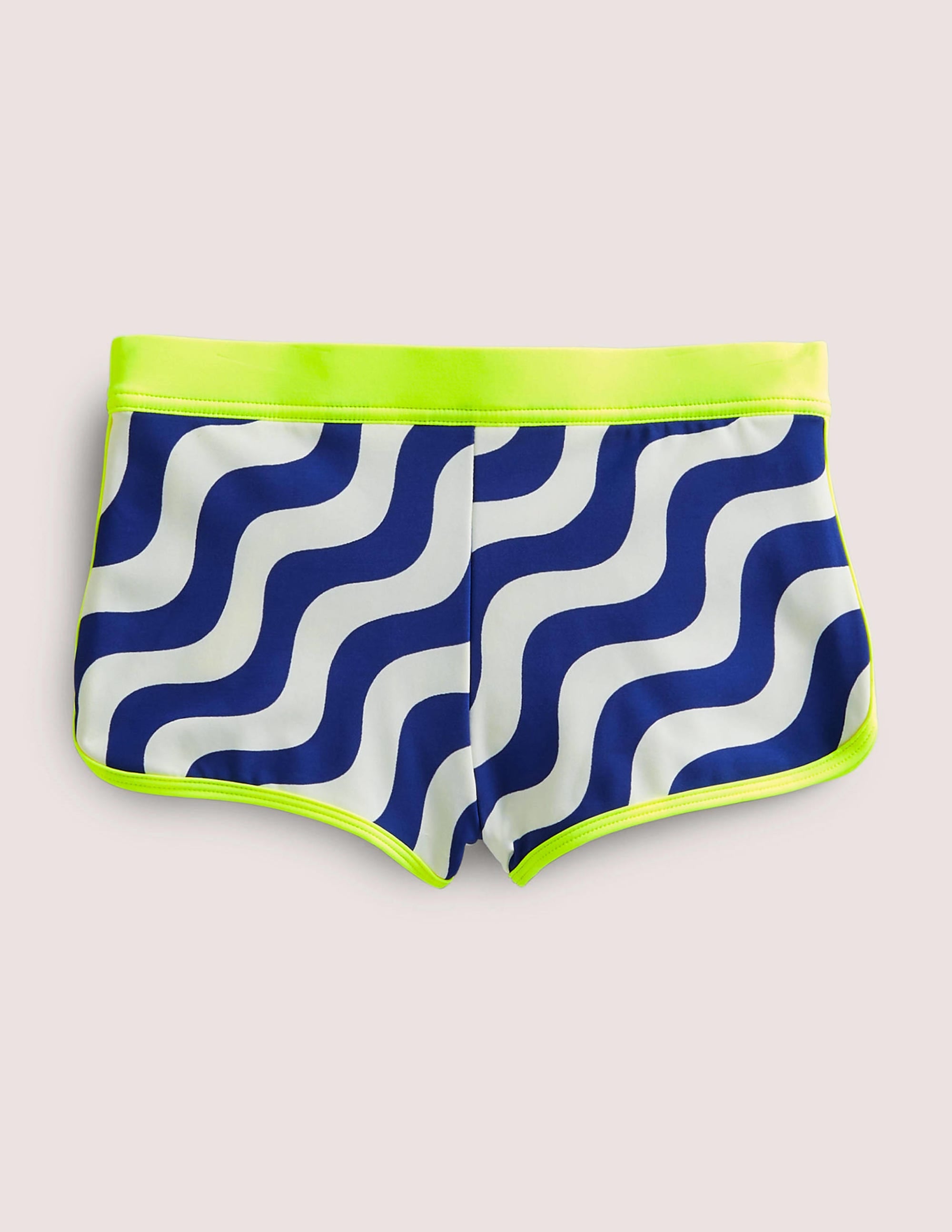 Patterned Swim Shorts-Ivory/Blue Wave - Image 2