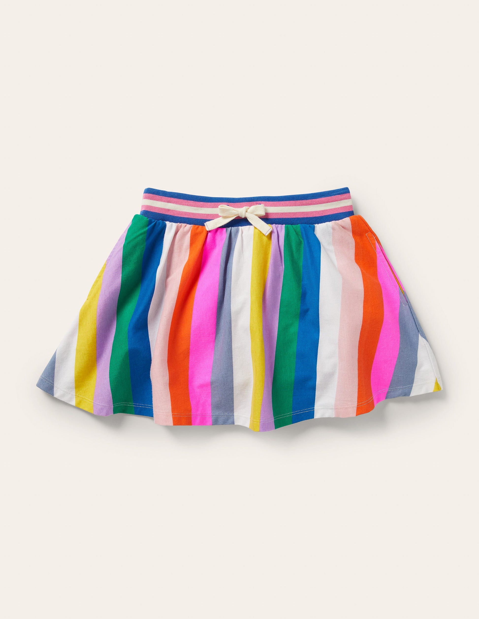 Printed Jersey Skort-Multi Rainbow Stripe-1