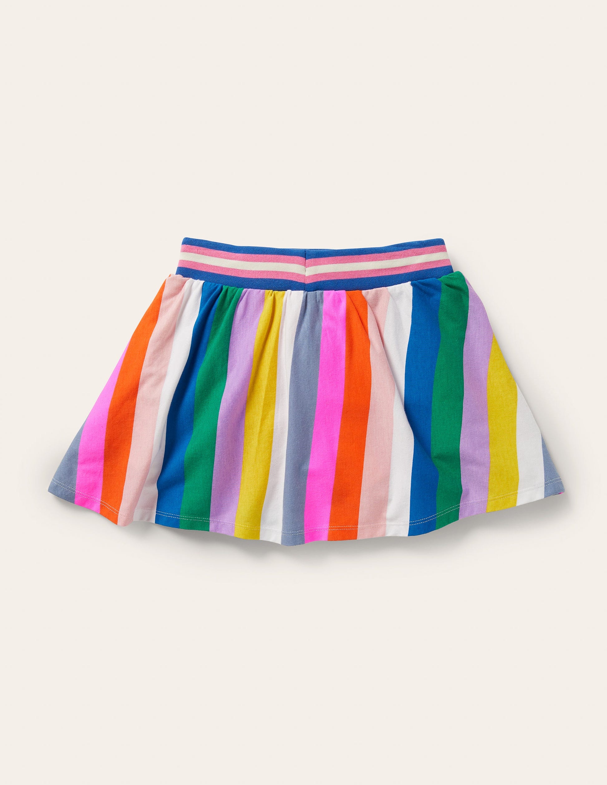 Printed Jersey Skort-Multi Rainbow Stripe-2