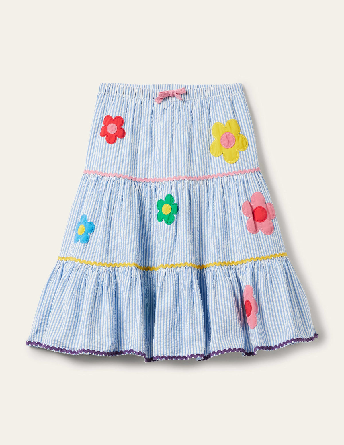 Midi Skirt-Surfboard Blue/Ivory Ticking - Image 1